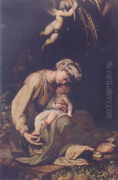 La Zingarella Oil Painting by Antonio Allegri da Correggio