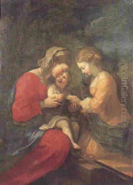 The Mystic Marriage Of St. Catherine Oil Painting by  Correggio