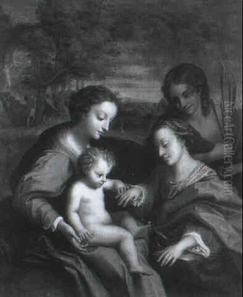 The Mystic Marriage Of Saint Catherine Oil Painting by  Correggio