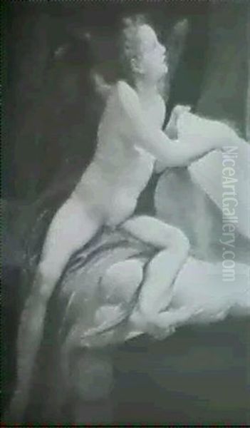 An Angel Oil Painting by Antonio Allegri da Correggio