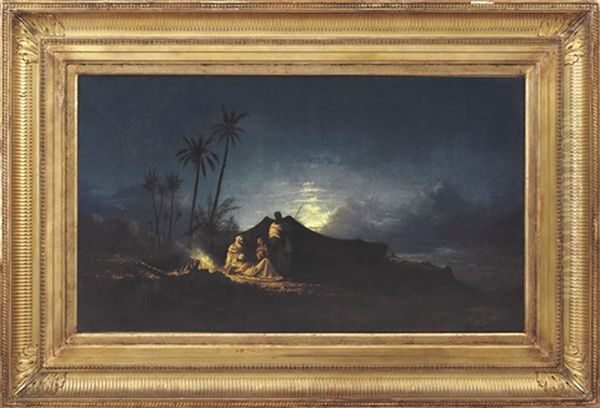 Notturno Oil Painting by Hermann David Salomon Corrodi