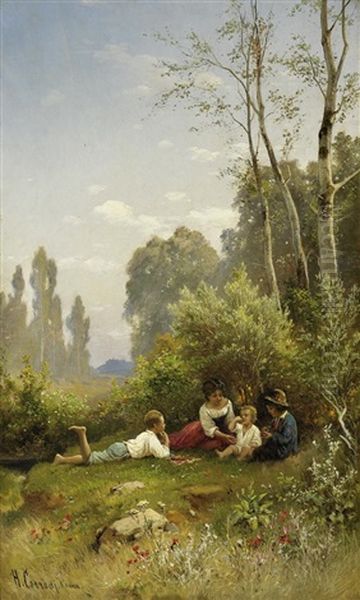 Spielende Kinder Oil Painting by Hermann David Salomon Corrodi