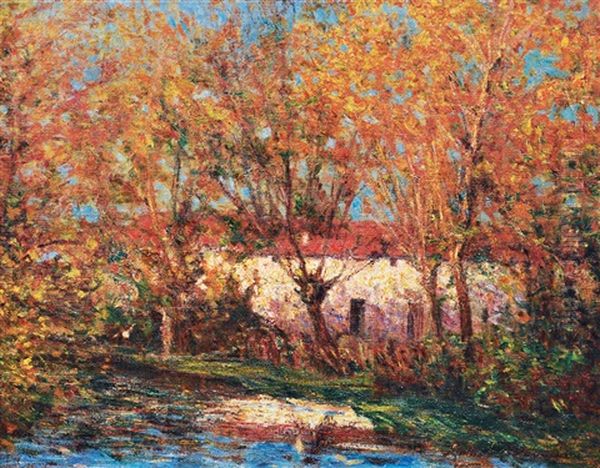 Sunny Autumn Oil Painting by Battista Costantini