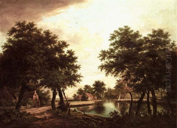 Dutch Landscape Oil Painting by Johannes Coucke