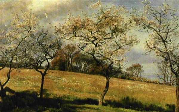 Blomstrende Frugttraeer Oil Painting by Janus Andreas Bartholin La Cour