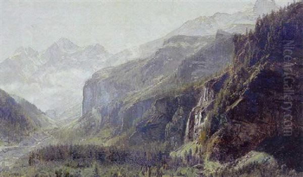 Fra Kanderstag I Schweiz Oil Painting by Janus la Cour