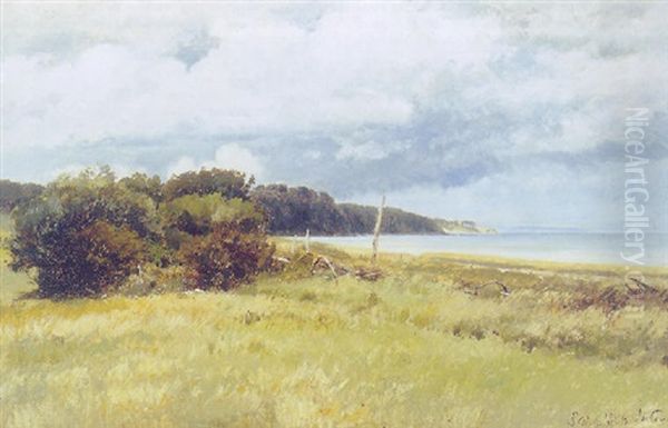 Udsigt Over Fjordparti Ved Flojstrup Strand Oil Painting by Janus la Cour