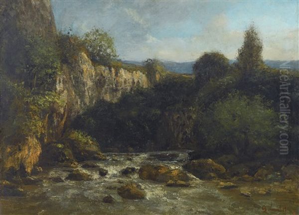 Les Gorges De La Loue Oil Painting by Gustave Courbet