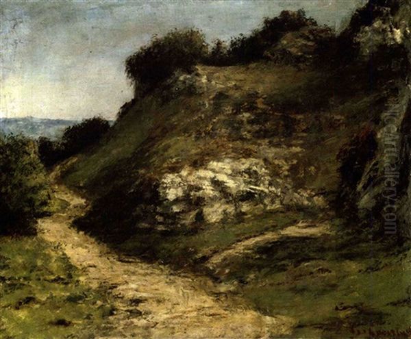 Sentier Dans Les Rochers Oil Painting by Gustave Courbet