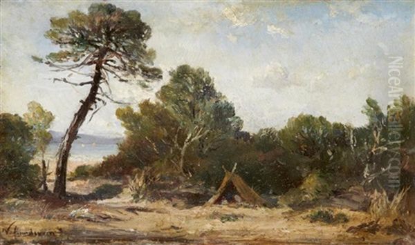 Bord De Mer A La Pinelle Oil Painting by Vincent Courdouan