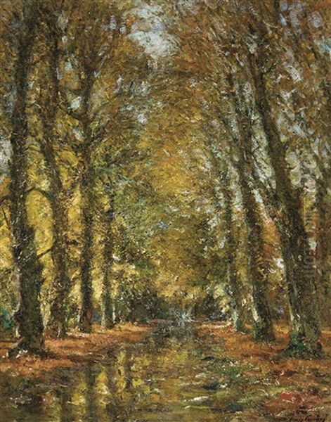 Vue Dans Un Parc Ensoleille Oil Painting by Franz Courtens