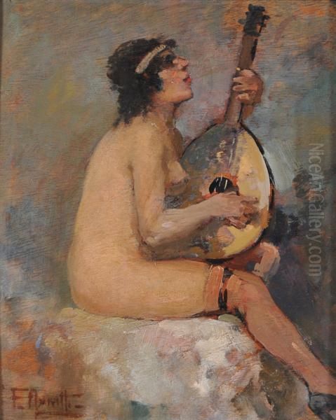 Nudo Di Donna Con Mandola Oil Painting by Filippo Anivitti