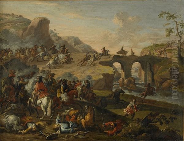 Bataljscen Oil Painting by Jacques Courtois