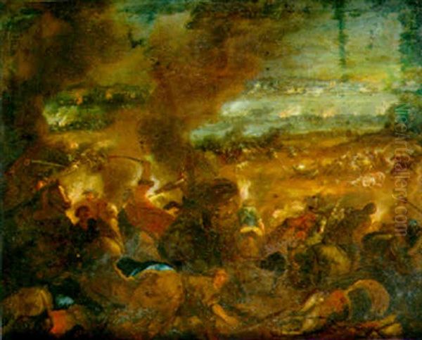 Choque De Caballeria Oil Painting by Jacques Courtois