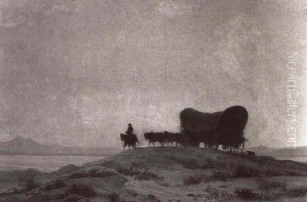 Stagecoach On The Trail Oil Painting by Gordon Coutts