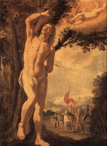 The Martyrdom Of St. Sebastian Oil Painting by Christian van Couwenbergh