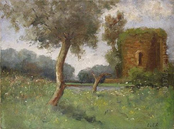 Sommerliche Landschaft Mit Ruine Von Brederode Oil Painting by Anna Marguerite Elisabeth Van Limburg Stirum