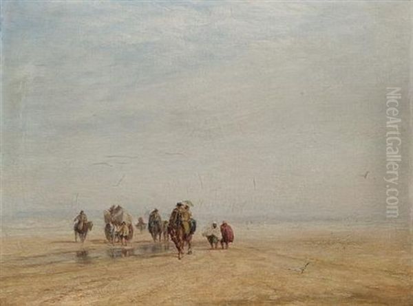 Lancaster Sands Oil Painting by David Cox the Elder