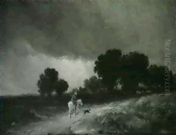 Homewards Oil Painting by David Cox the Elder