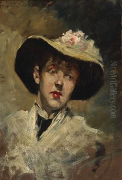 Portrait Of Mrs. Helen Cox Oil Painting by Kenyon C. Cox