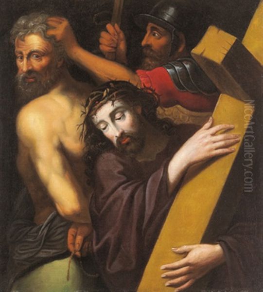 Cristo Portacroce Oil Painting by Michiel Coxie