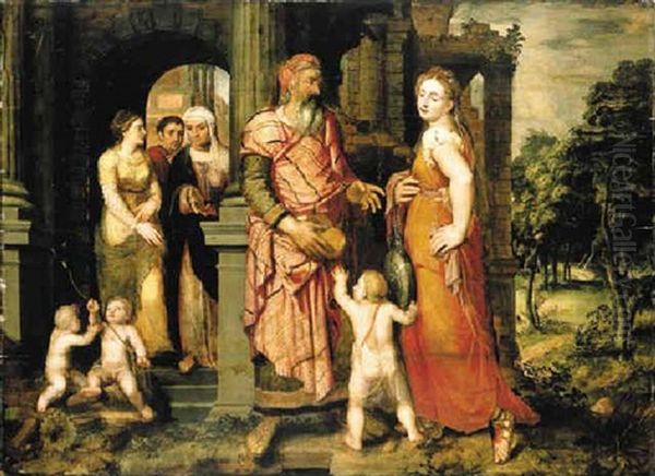 The Expulsion Of Hagar Oil Painting by Michiel Coxie the Elder