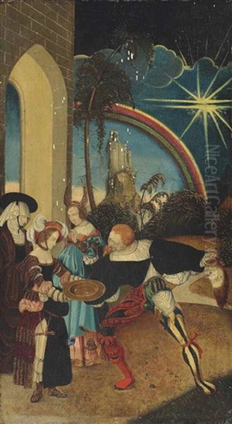 Salome Receiving The Head Of Saint John The Baptist Oil Painting by Lucas Cranach the Elder