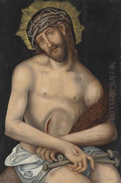 Christ As The Man Of Sorrows Oil Painting by Lucas Cranach the Younger