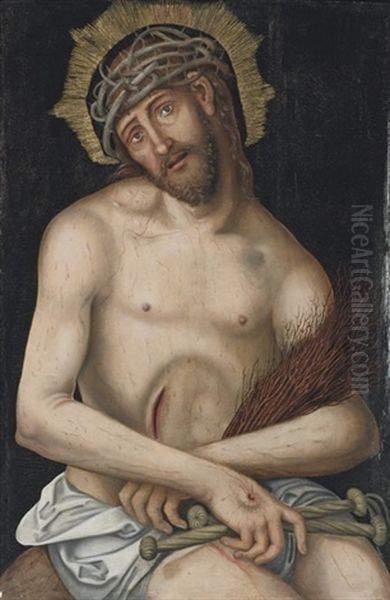 Christ As The Man Of Sorrows Oil Painting by Lucas Cranach the Younger