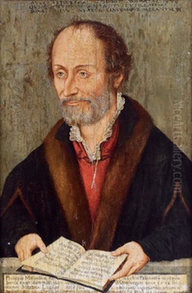 Bildnis Des Humanisten Philipp Melanchthon Oil Painting by Lucas Cranach the Younger