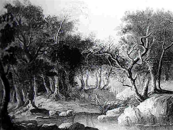 Landscape With A Shepherdess Oil Painting by Louis-Philippe Crepin