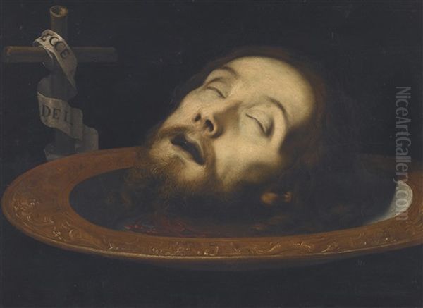 The Head Of Saint John The Baptist Oil Painting by Daniele Crespi