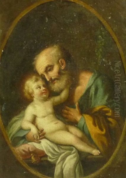 Heiliger Joseph Mit Dem Jesusknaben Oil Painting by Giovanni Battista Crespi (il Cerano)