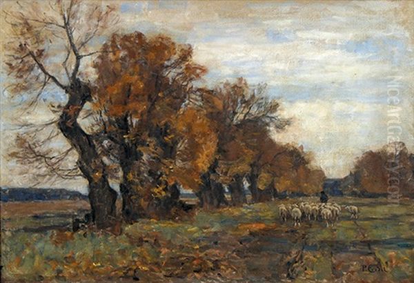 Landschaft Im Dachauer Moos Oil Painting by Paul Eduard Crodel