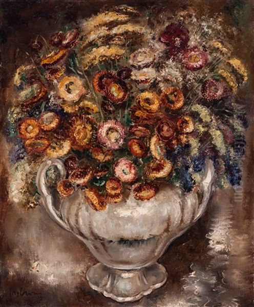 Still Life Of Flowers Oil Painting by Jos Croin