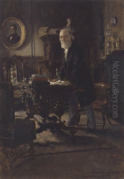 Le Docteur Soin Dans Son Cabinet Parisien Oil Painting by Henri-Edmond Cross