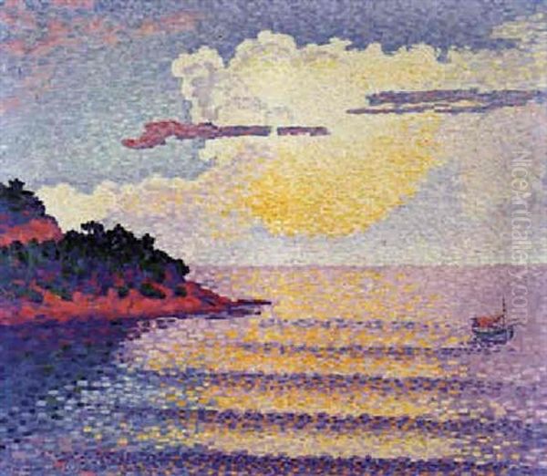 Coucher De Soleil Sur La Mer Oil Painting by Henri-Edmond Cross