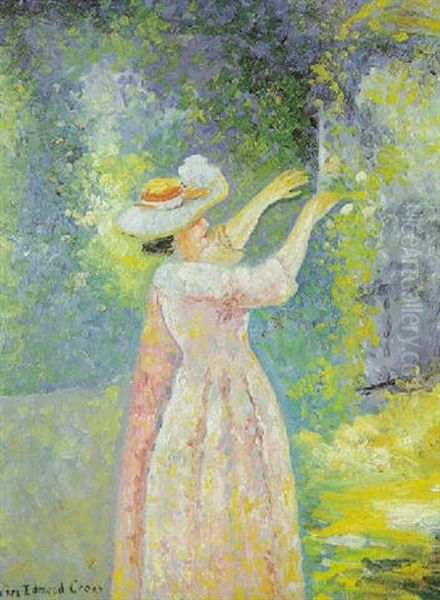 La Colonne Fleurie Oil Painting by Henri-Edmond Cross