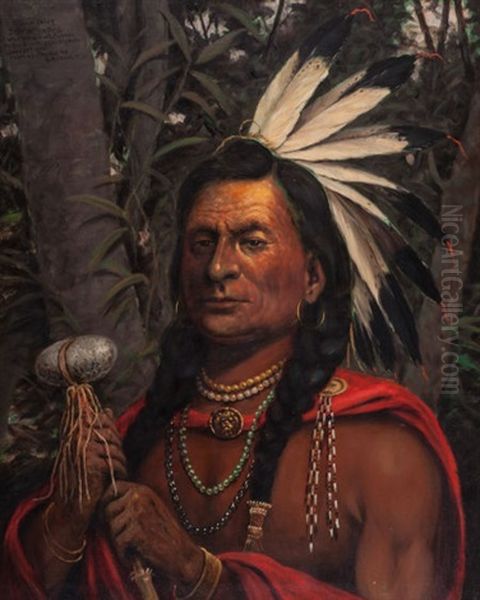 Rain In The Face, Sioux Chief Oil Painting by Henry H. Cross