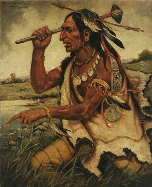 Portrait Of Ta-tay-hac-don (wind Down) Oil Painting by Henry H. Cross