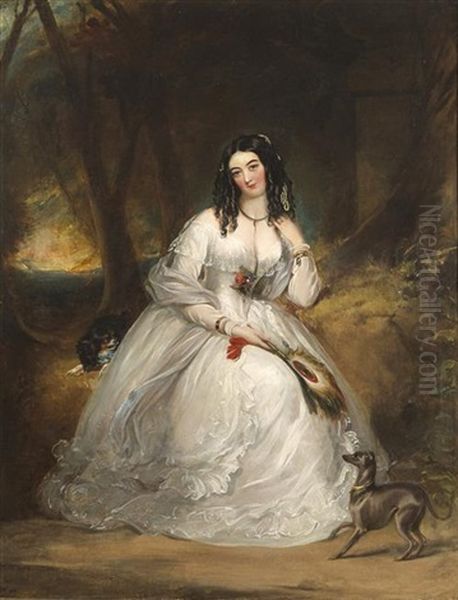 Portrait Of Joan, Wife Of James Power, Oldcourt, Waterford Oil Painting by Nicholas Joseph Crowley