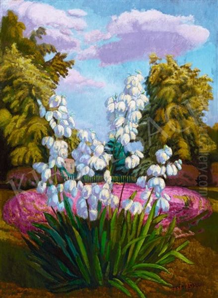 Garden In Kecskemet Oil Painting by Laszlo Csek