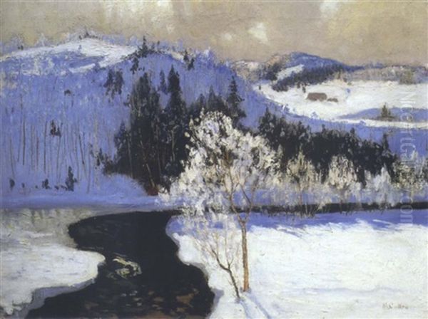 Dark Waters, Winter In The Laurentians Oil Painting by Maurice Galbraith Cullen