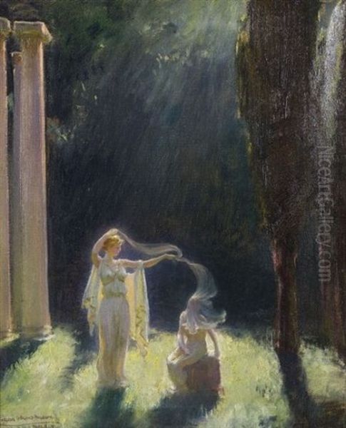 Venus Veiling Pandora Oil Painting by Charles Courtney Curran