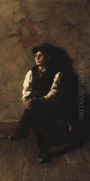 Shoe Shine Boy Oil Painting by Charles Curran