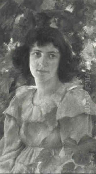 Woman In A Grape Arbor Oil Painting by Charles Courtney Curran