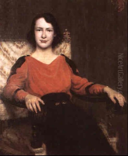 Portrait Of Nina Clemens Oil Painting by Charles Courtney Curran
