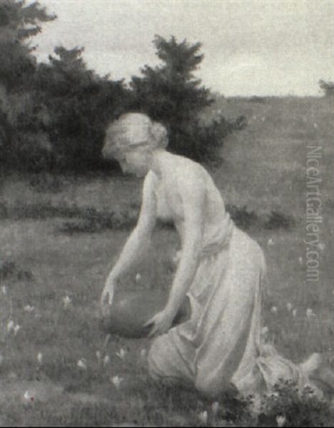 April Dew Oil Painting by Charles Courtney Curran