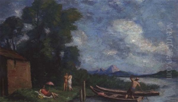 Am See Oil Painting by Adolf Curry