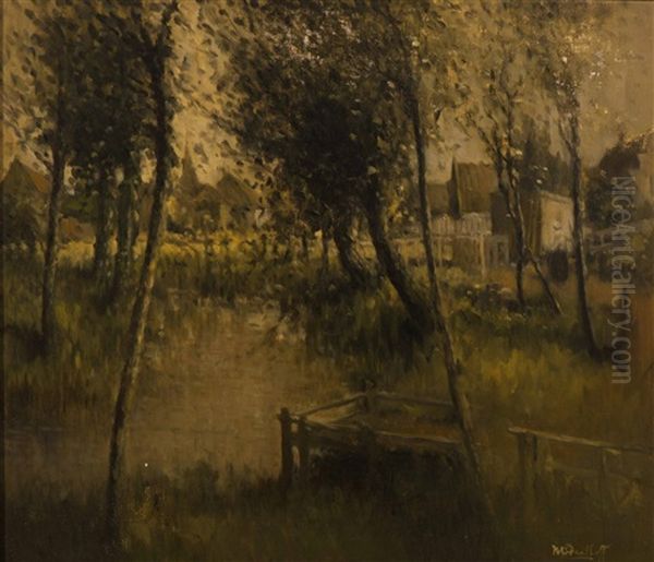 View Of A Village Oil Painting by Henri Van Daalhoff